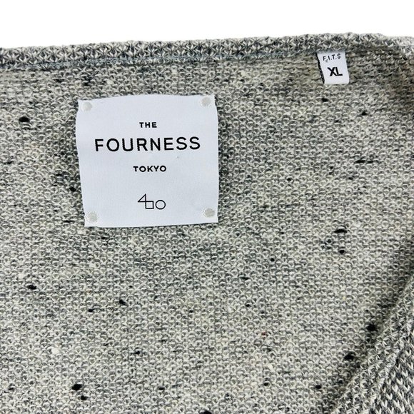 The Fourness Tokyo Gray & Black Donegal Wool Blend Zip Cardigan Sweater Size XL - Picture 2 of 4